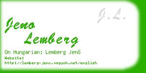jeno lemberg business card